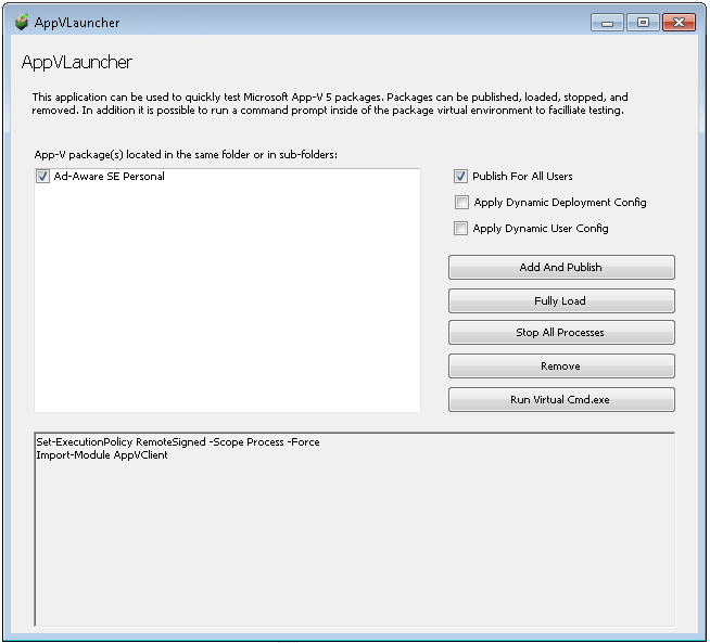 App-V 5.x Application Launcher